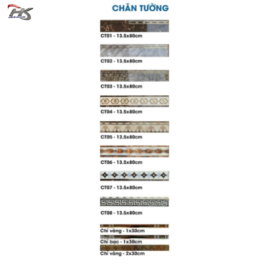 GẠCH VIỀN CHÂN TRƯỜNG 13.5X80CM