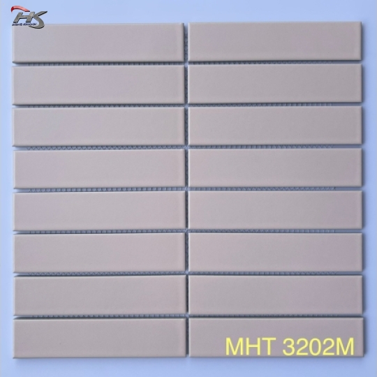 GẠCH MOSAIC QUE ĐŨA MÀU HỒNG MEN TRƠN MHT 3202M