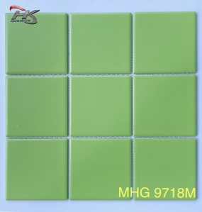 GẠCH MOSAIC GỐM SỨ XANH LÁ MEN TRƠN MHG 9718M