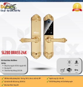 KHÓA PHÒNG BIỆT THỰ ĐẠI SẢNH DEMAX SL280 24K BRASS