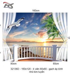 TRANH GẠCH 32136D - GẠCH ÉP KÍNH NHŨ KIM TUYẾN 