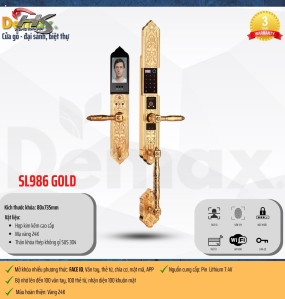 KHÓA ĐẠI SẢNH BIỆT THỰ CAO CẤP SL986 GOLD - APP WIFI