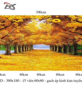 TRANH GẠCH 1288D - GẠCH ÉP KÍNH KIM TUYẾN ĐỊNH HÌNH