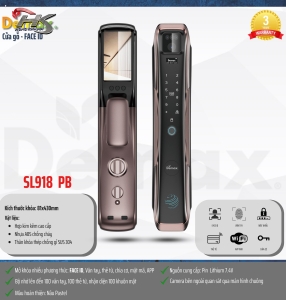 KHÓA NHẬN DIỆN KHUÔN MẶT DEMAX SL918 PB (FACE ID -3D)