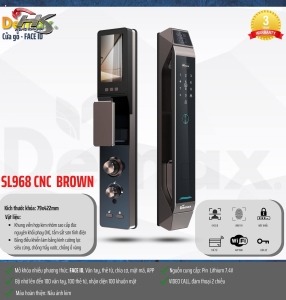 KHÓA NHẬN DIỆN KHUÔN MẶT DEMAX FACE - ID SL968 CNC BROWN